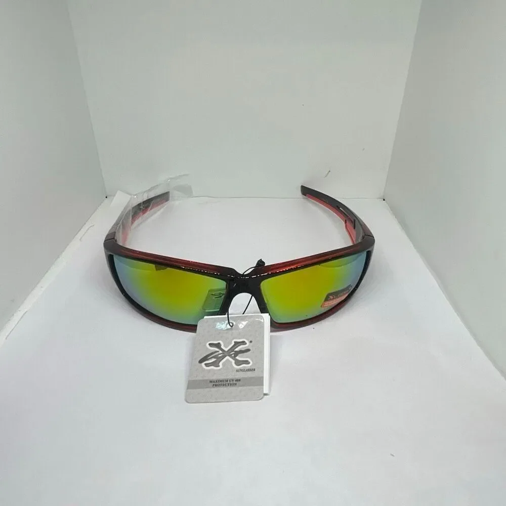 X-Loop Mirrored Wraparound Sport Sunglasses UV400 Protection Durable Streetwear